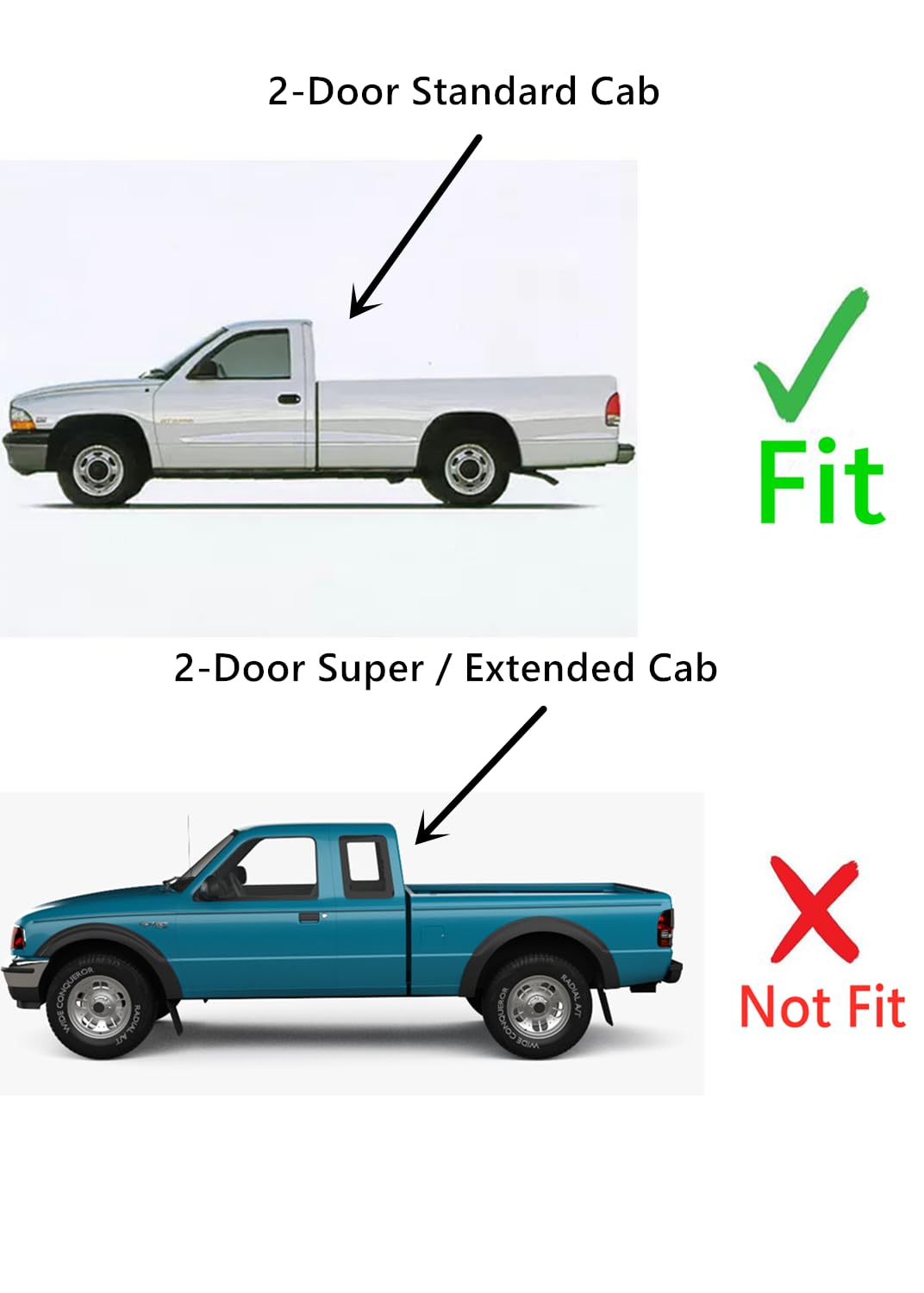 Rear Sliding Window Glass 3 Panel Manual Back Slider (Gasket Included) Compatible with Ford Ranger Pickup / Mazda B2300 B3000 B4000 1983-1997 2-Door Standard Cab Models