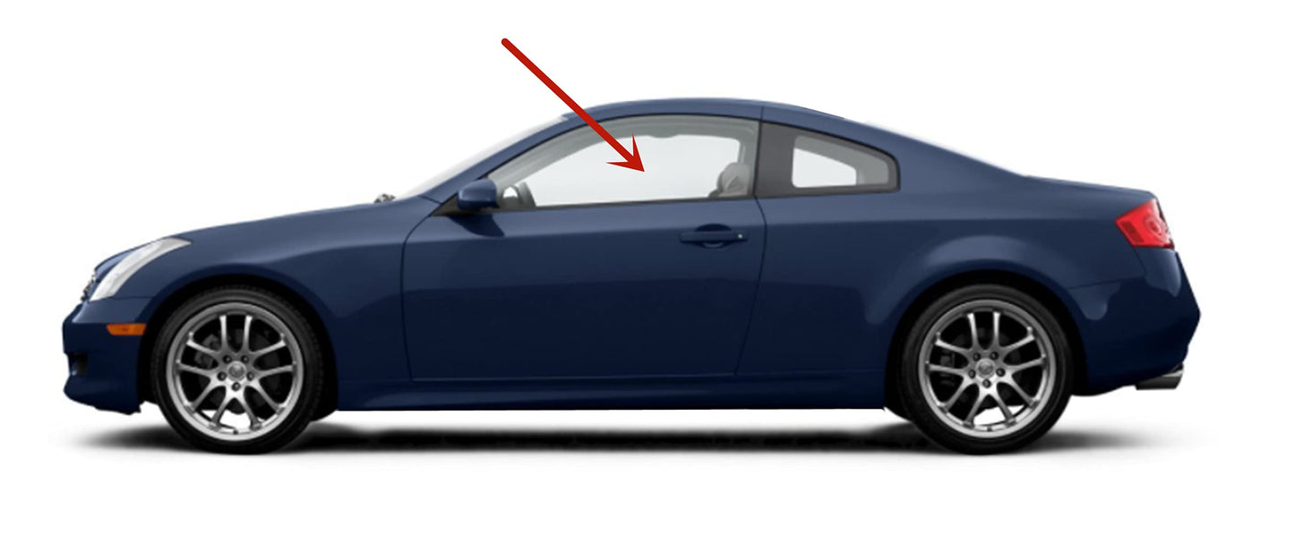 Driver Left Side Door Window Door Glass Compatible with Infiniti G35 2 Door Coupe 2003-2007 Models
