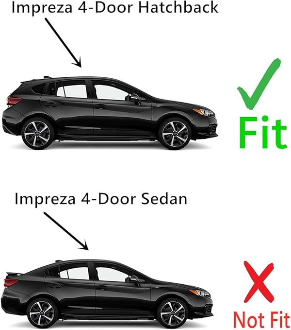 Tempered Passenger Right Side Rear Door Window Door Glass Compatible with Subaru Impreza 4-Door Hatchback 2017-2023 Models