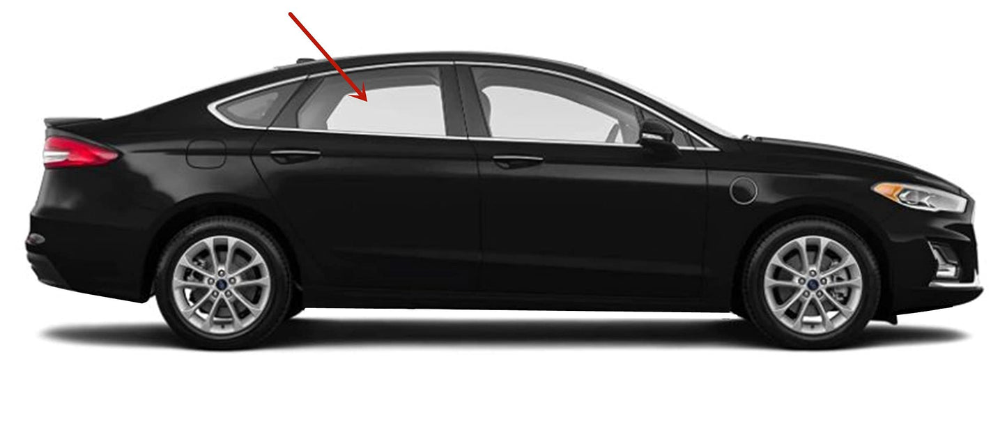 Passenger Right Side Rear Door Window Door Glass Compatible with Ford Fusion 4 Door Sedan 2013-2020 Models