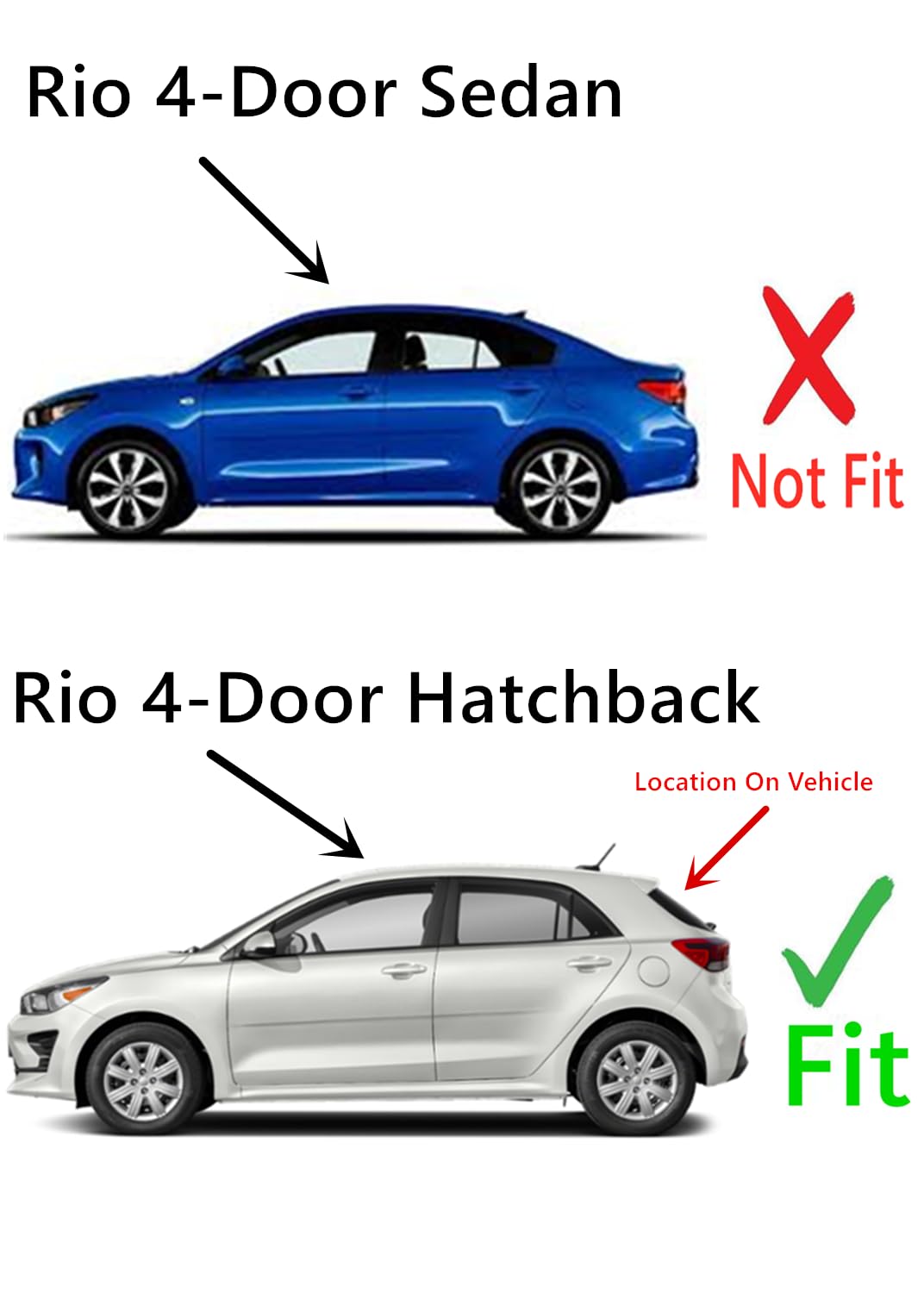 Heated Back Tailgate Window Back Glass Compatible with Kia Rio5 4 Door Hatchback 2018-2023 Models
