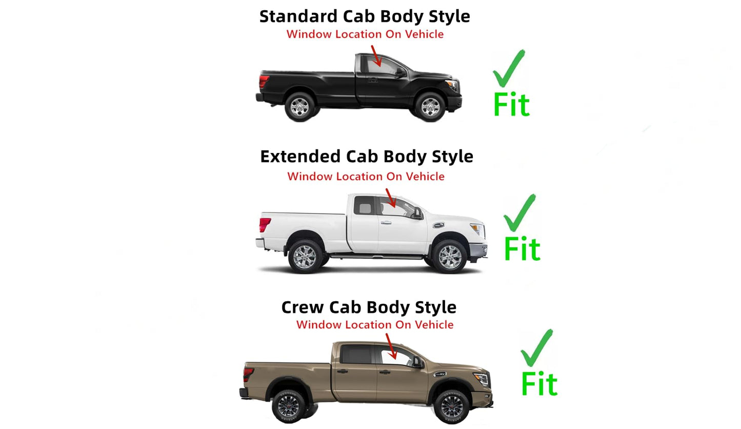 Passenger Right Side Front Door Window Door Glass Compatible with Nissan Titan 2017-2025 Models / Titan XD 2016-2025 Models