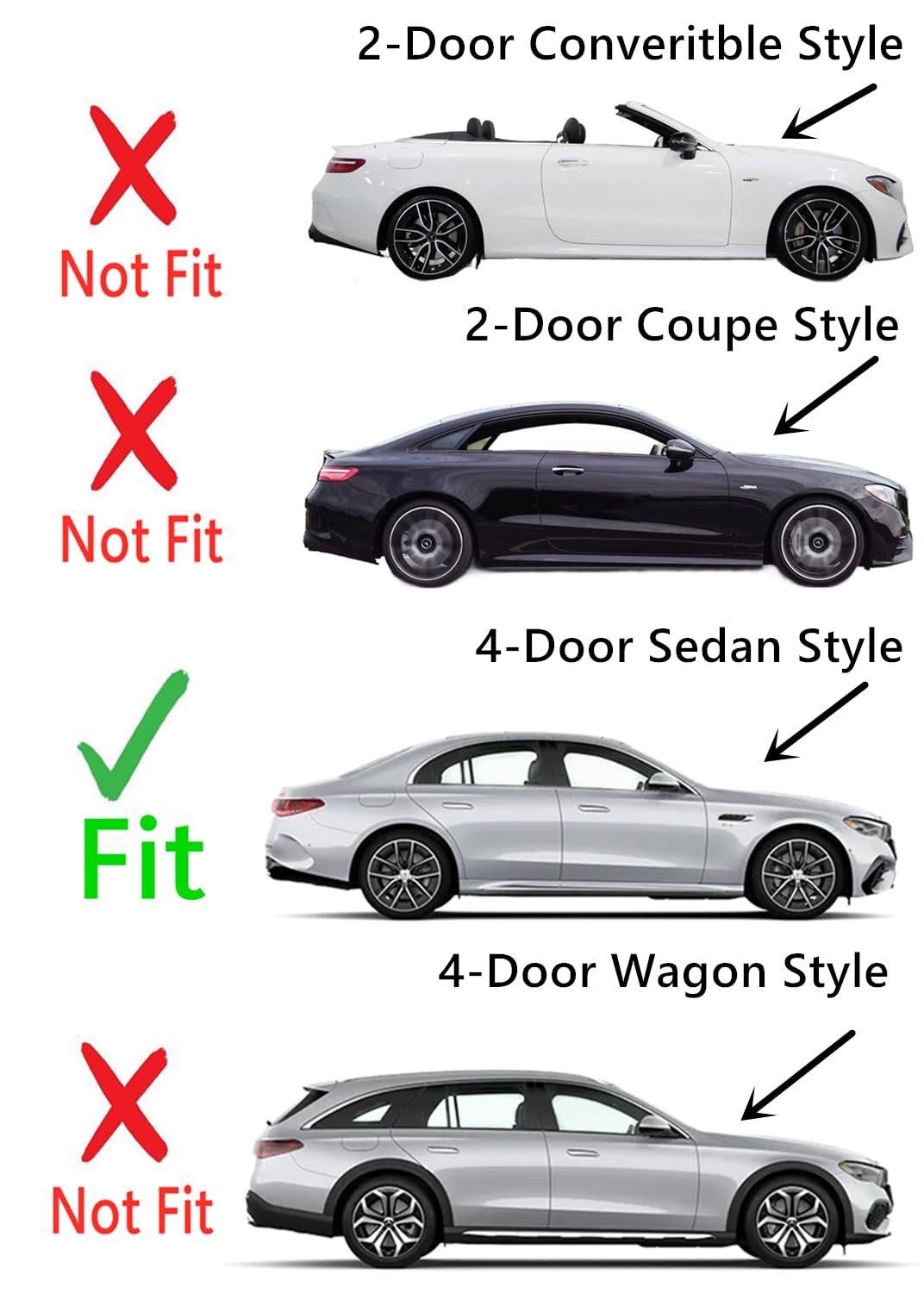 Passenger Right Side Rear Door Window Door Glass Compatible with Mercedes Benz E300 E43AMG 2017-2019 / E350 2020-2023 / E53AMG 2019-2023 4 Door Sedan Models