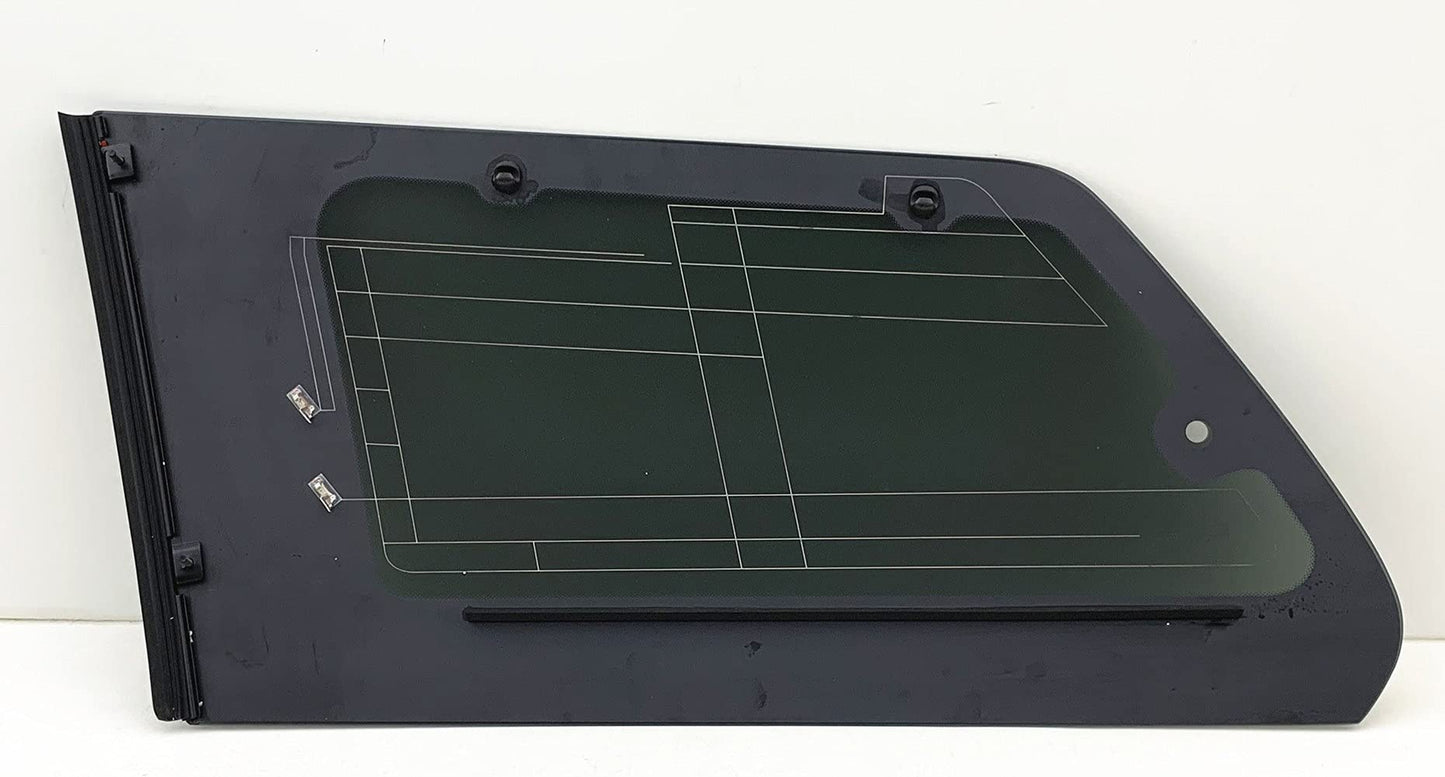 Movable W/ Sunshade Hooks Style Passenger Right Side Quarter Window Quarter Glass Compatible with Toyota Sienna 2011-2020 Models