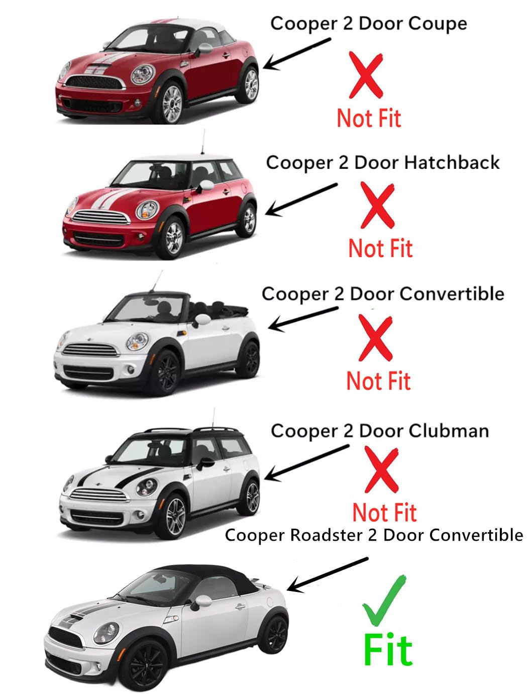 Tempered Driver Left Side Door Window Glass Compatible with Mini Cooper Roadster 2-Door Convertible 2012-2015 Models