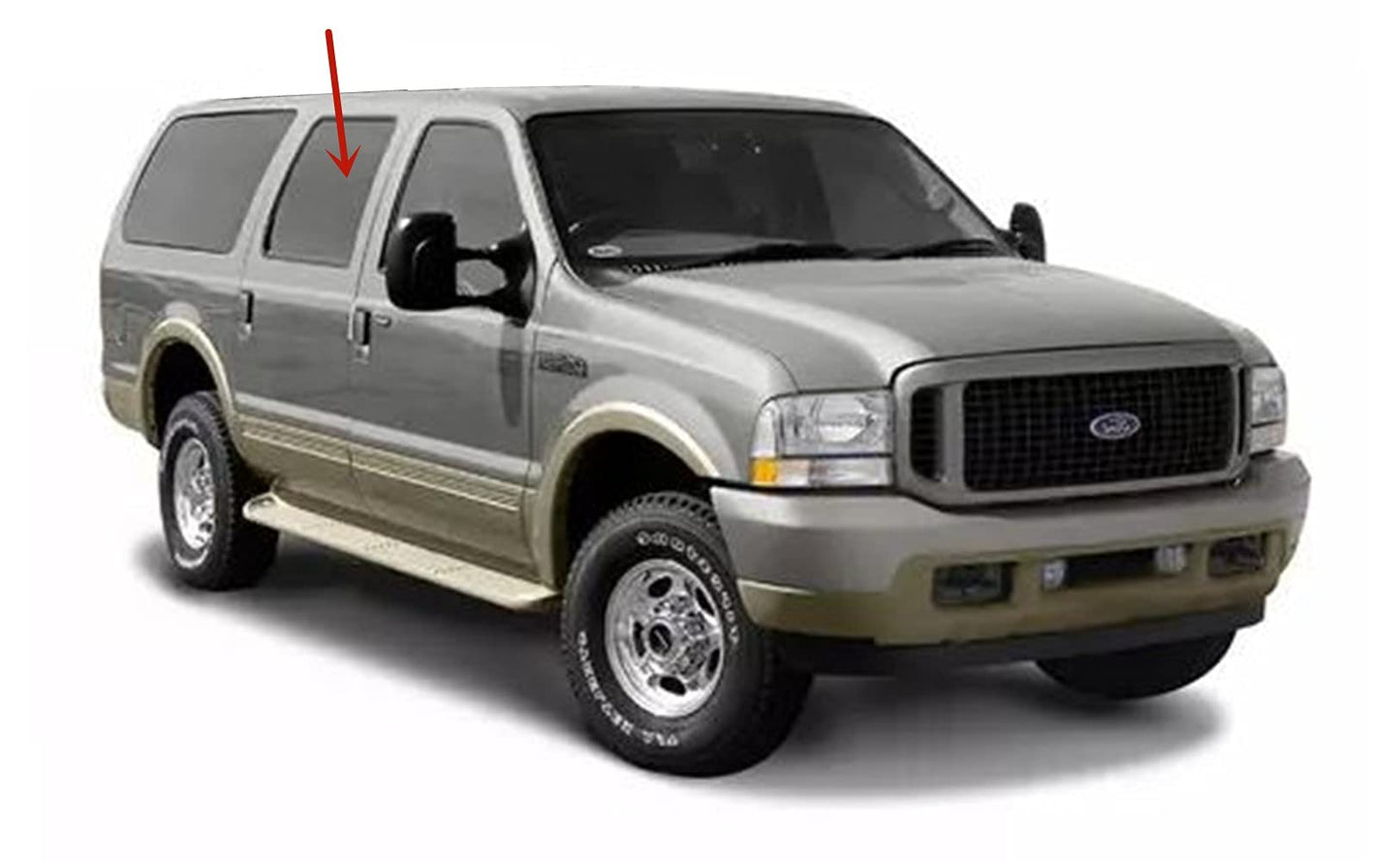 Passenger Right Side Rear Door Window Door Glass Compatible with Ford Excursion 2000-2005 Models