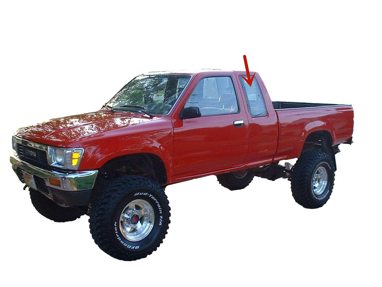 3 Holes Movable Driver Left Side Quarter Window Quarter Glass Compatible with Toyota Pickup 2 Door Extended Cab 1989-1995 Models