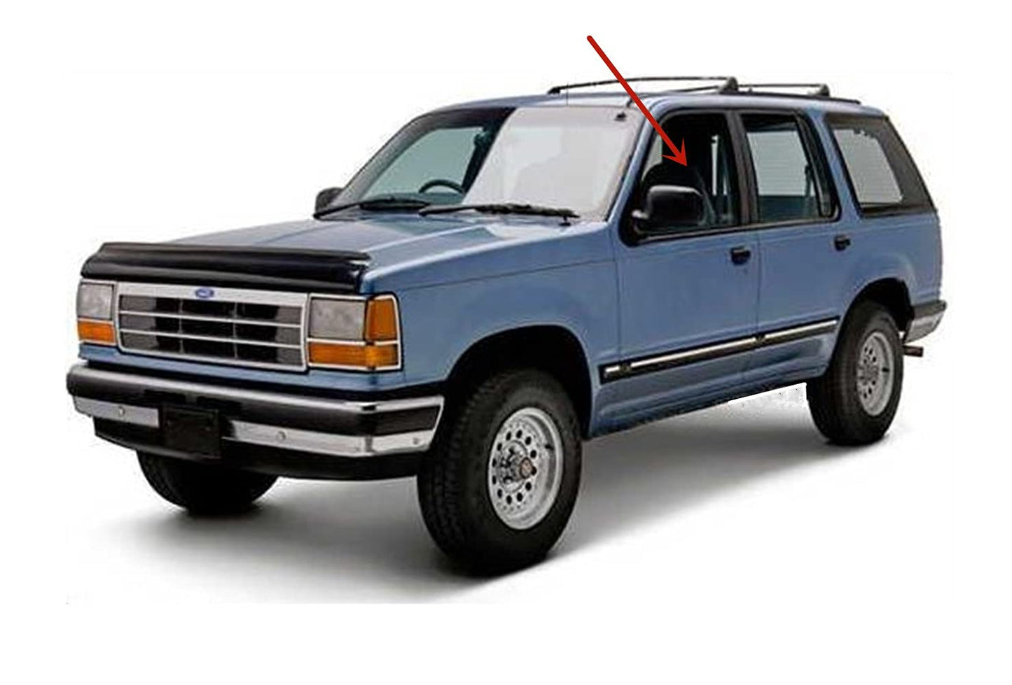 Driver Left Side Front Door Window Door Glass Compatible with Ford Explorer 4 Door Utility 1991-1994 Models