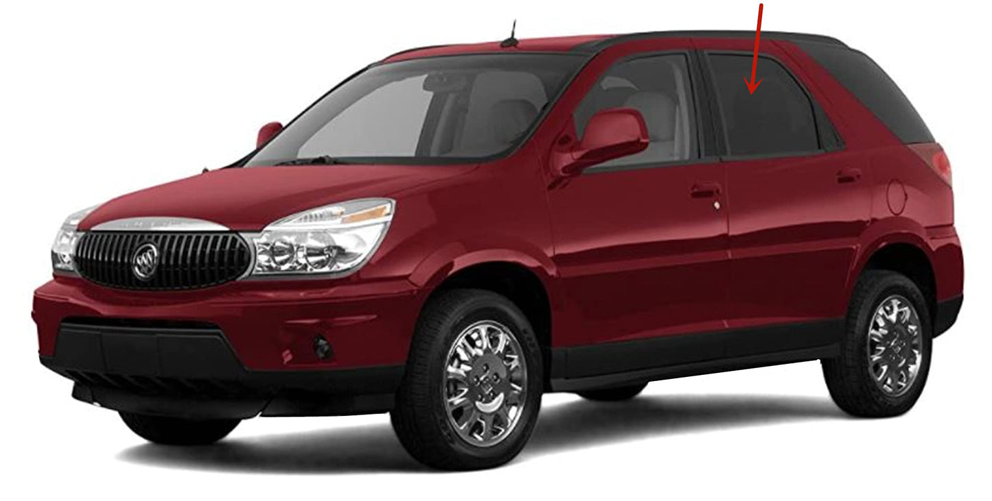 Driver Left Side Rear Door Window Door Glass Compatible with Buick Rendezvous 2002-2007 Models