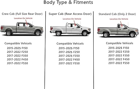 Laminated Passenger Right Side Front Door Window Door Glass Compatible with Ford F150 2015-2025 / F250 F350 F450 F550 2017-2022 / F250 F350 Super Cab 2023-2025 Models