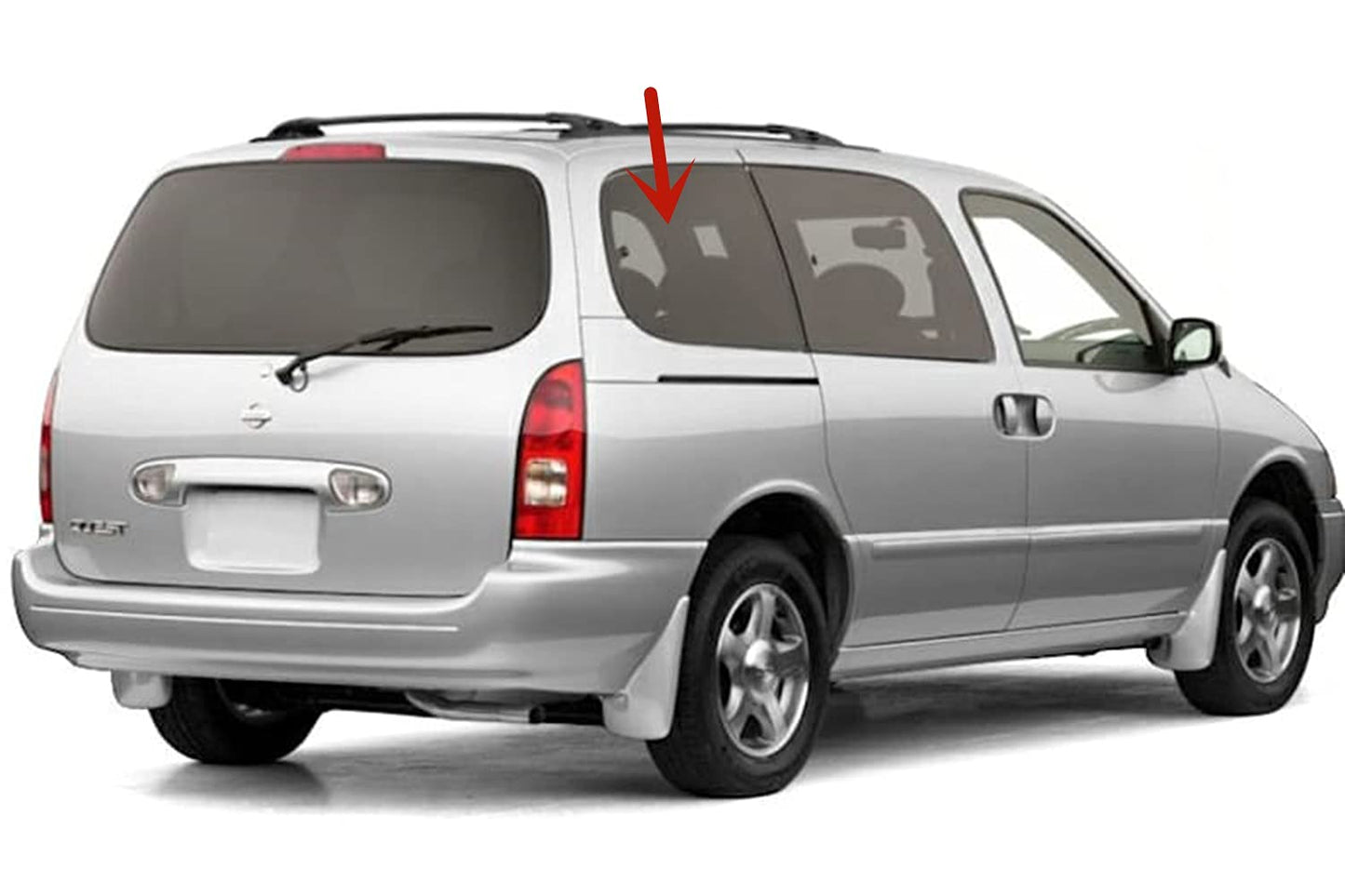 Movable Passenger Right Side Rear Quarter Glass Window Compatible with Mercury Villager/Nissan Quest Mini Van 1999-2002 Models