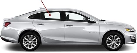 3.9mm Thickness Passenger Right Side Rear Door Window Door Glass Compatible with Chevrolet Malibu 2016-2025 Models