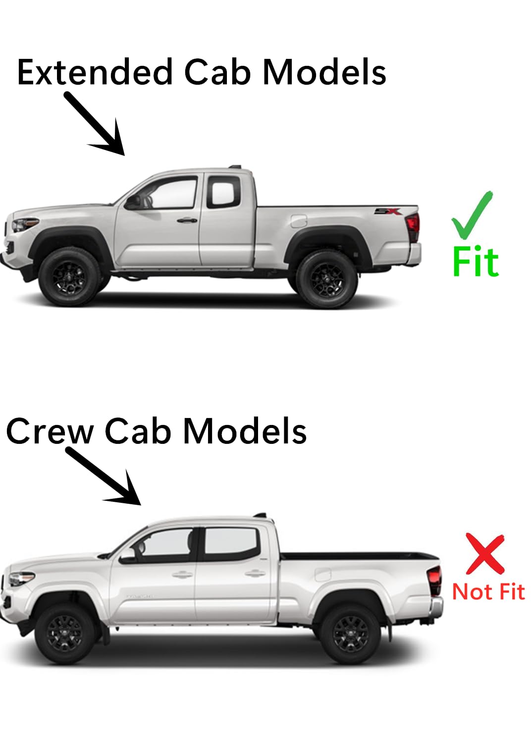 Clear Driver Left Side Quarter Window Quarter Glass Compatible with Toyota Tacoma Pickup Extended Cab 2016-2023 Models