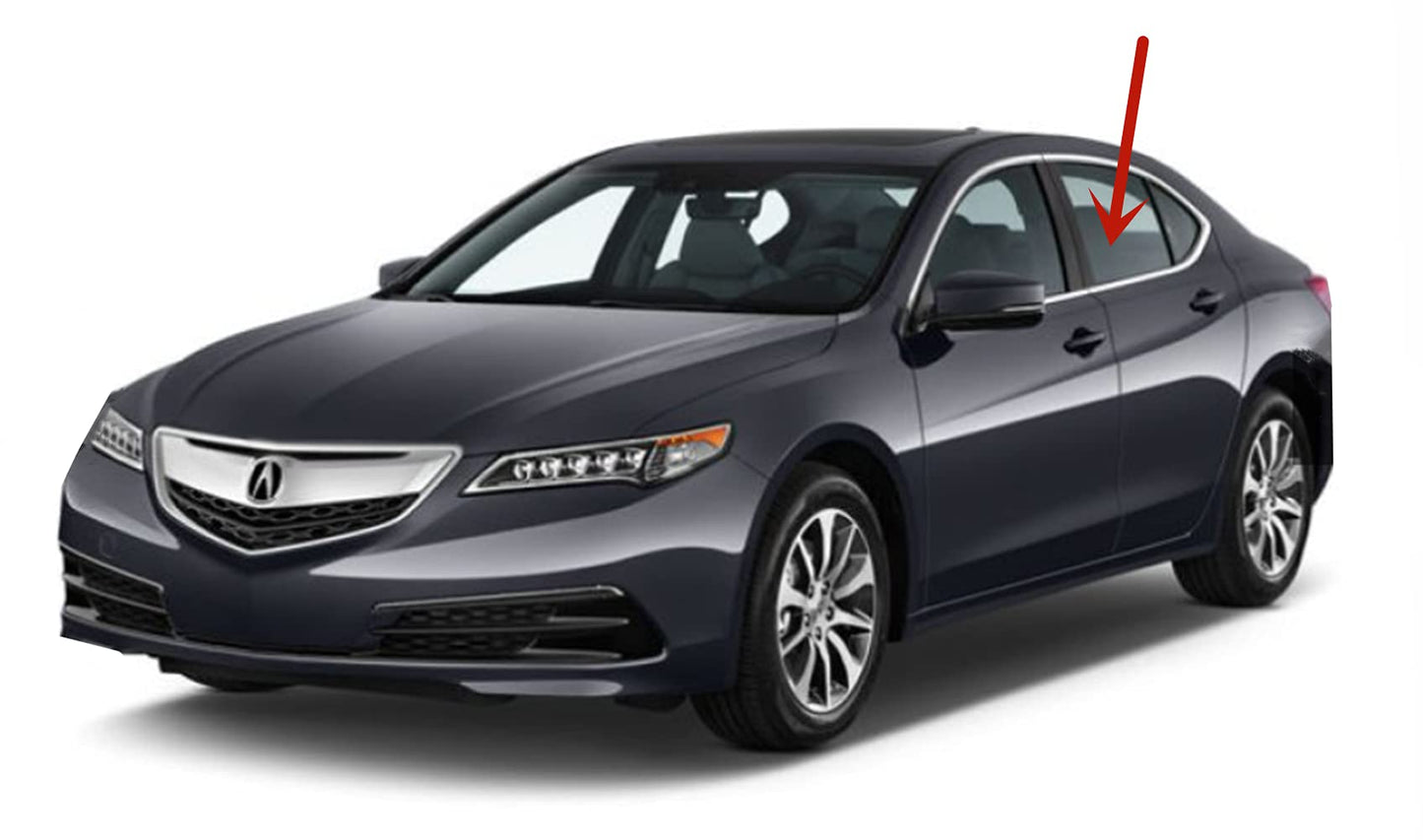 Driver Left Side Rear Door Window Door Glass Compatible with Acura TLX 2015-2020 Models