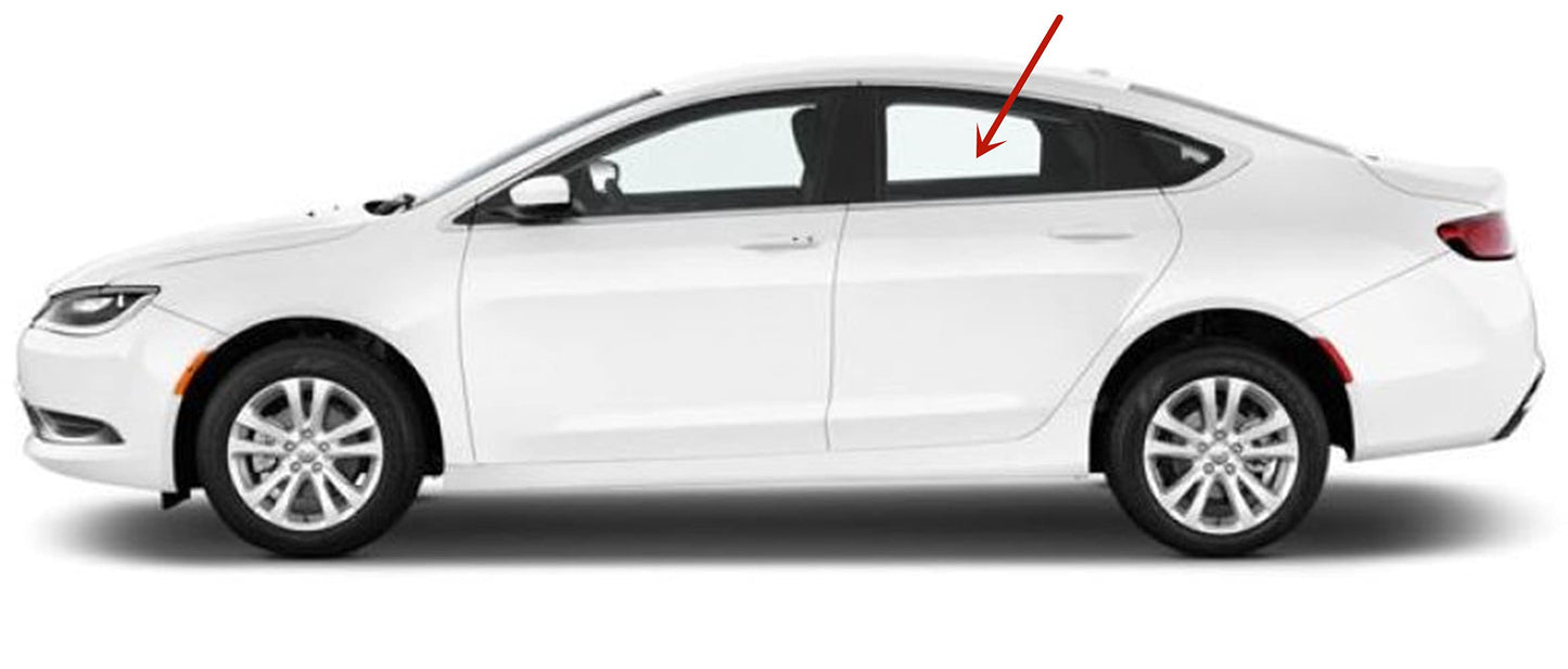 Driver Left Side Rear Door Window Door Glass Compatible with Chrysler 200 4 Door Sedan 2015-2018 Models