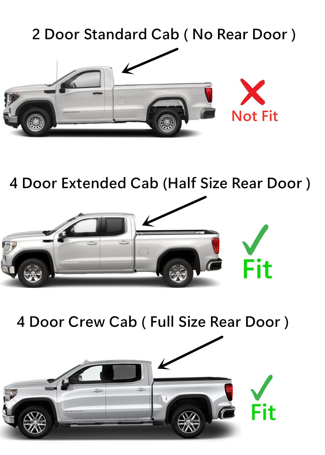 Driver Left Side Front Door Window Door Glass Compatible with GMC Sierra/Chevrolet Silverado 1500 4 Door Crew/Extended Cab 2019-2025 Models