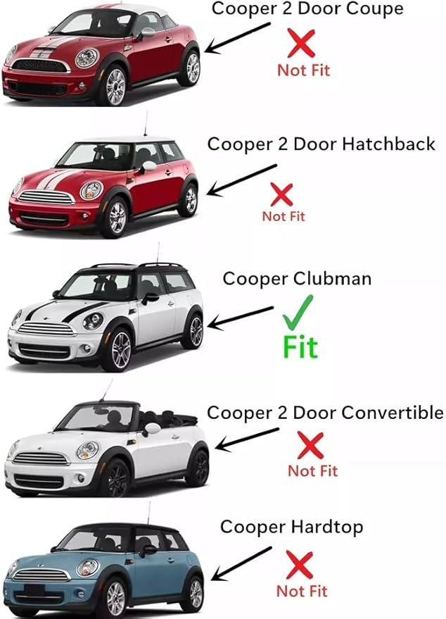 Back Window Back Glass Driver Left Side Compatible with Mini Cooper Clubman 2 Door Hatchback 2008-2014 Models