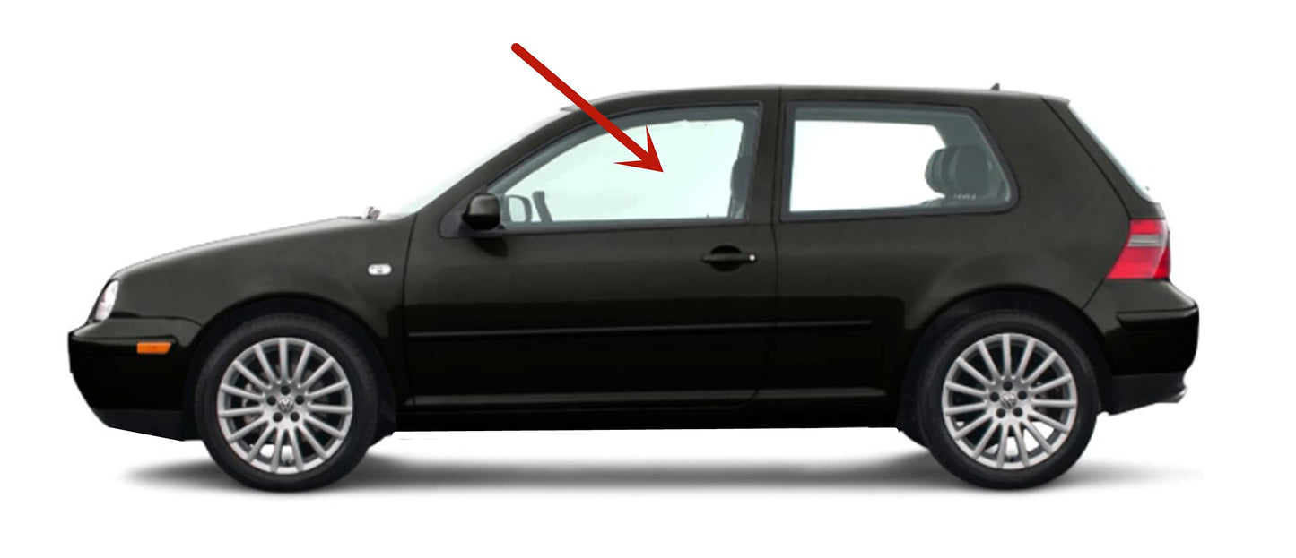 Driver Left Side Door Window Door Glass Compatible with Volkswagen GTI 1999-2005 / Golf 2000-2005 / R32 2004-2005 2 Door Hatchback Models