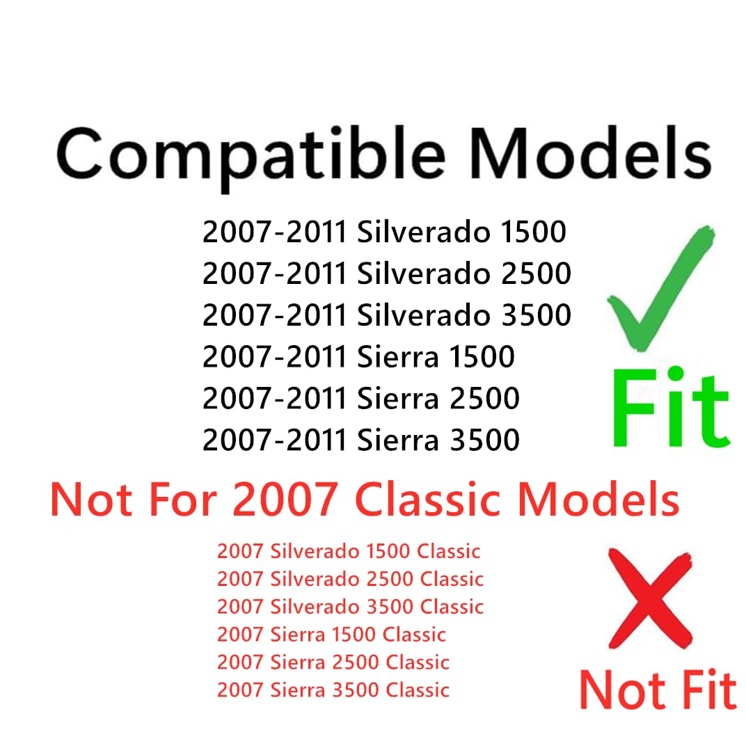 Tempered Privacy Passenger Right Side Front Door Window Door Glass Compatible with GMC Sierra / Chevrolet Silverado 2007-2011 Models (Not For 2007 Classic Models)