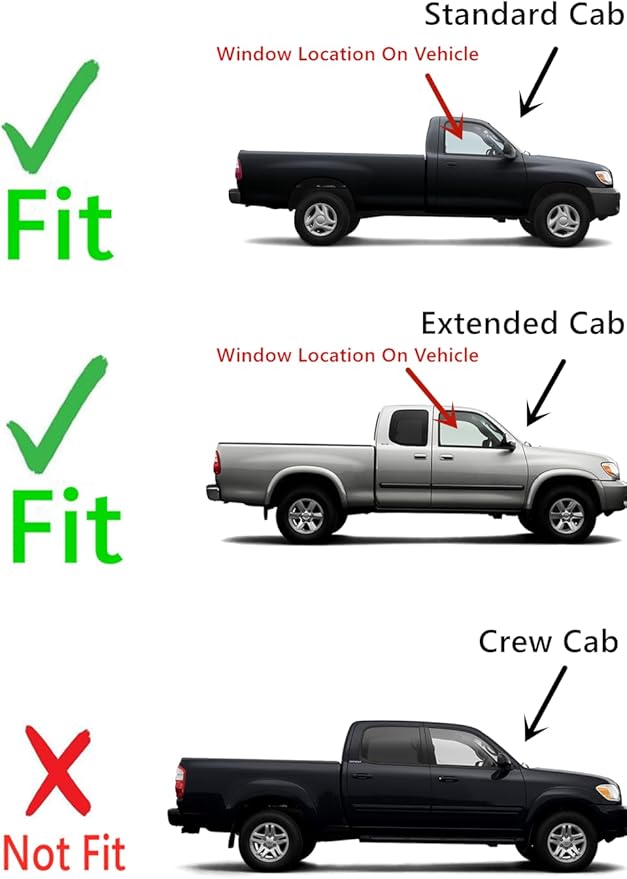 Passenger Right Side Door Window Door Glass Compatible with Toyota Tundra Pickup Extended/Standard Cab 2000-2006 Models