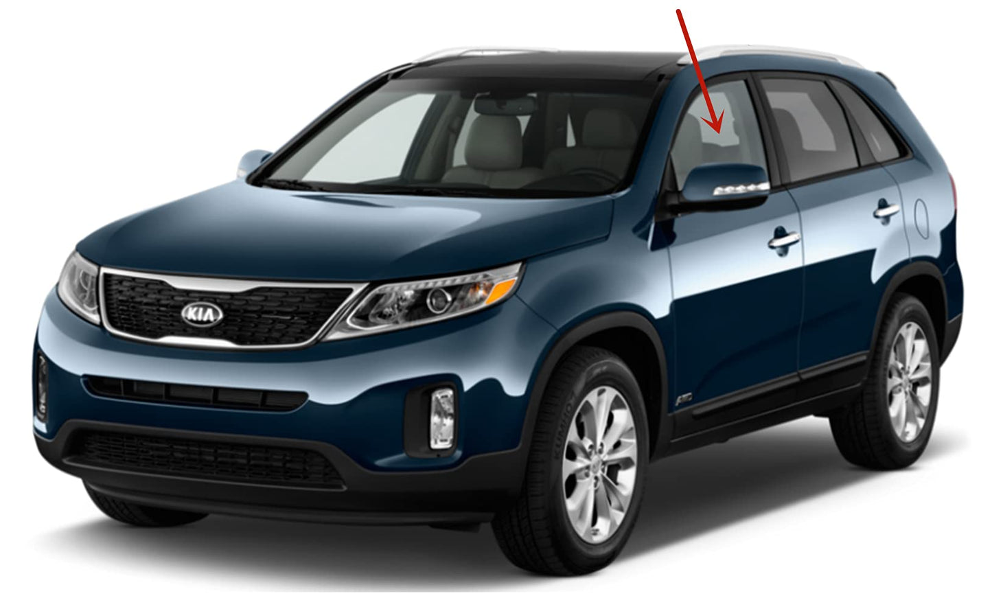 Driver Left Side Front Door Window Door Glass Compatible with Kia Sorento 2013-2015 Models