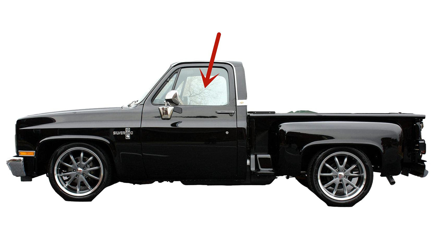 Driver Left Side Front Door Window Door Glass Compatible with Chevrolet Blazer , Suburban , Kodiak 1981-1991 / C and K Series Pickup 1981-1986 / R and V Series Pickup 1987-1991