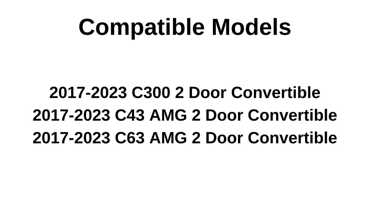 Tempered Driver Left Side Door Window Door Glass Compatible with Mercedes Benz C300 C43AMG C63AMG 2017-2023 2-Door Convertible Models