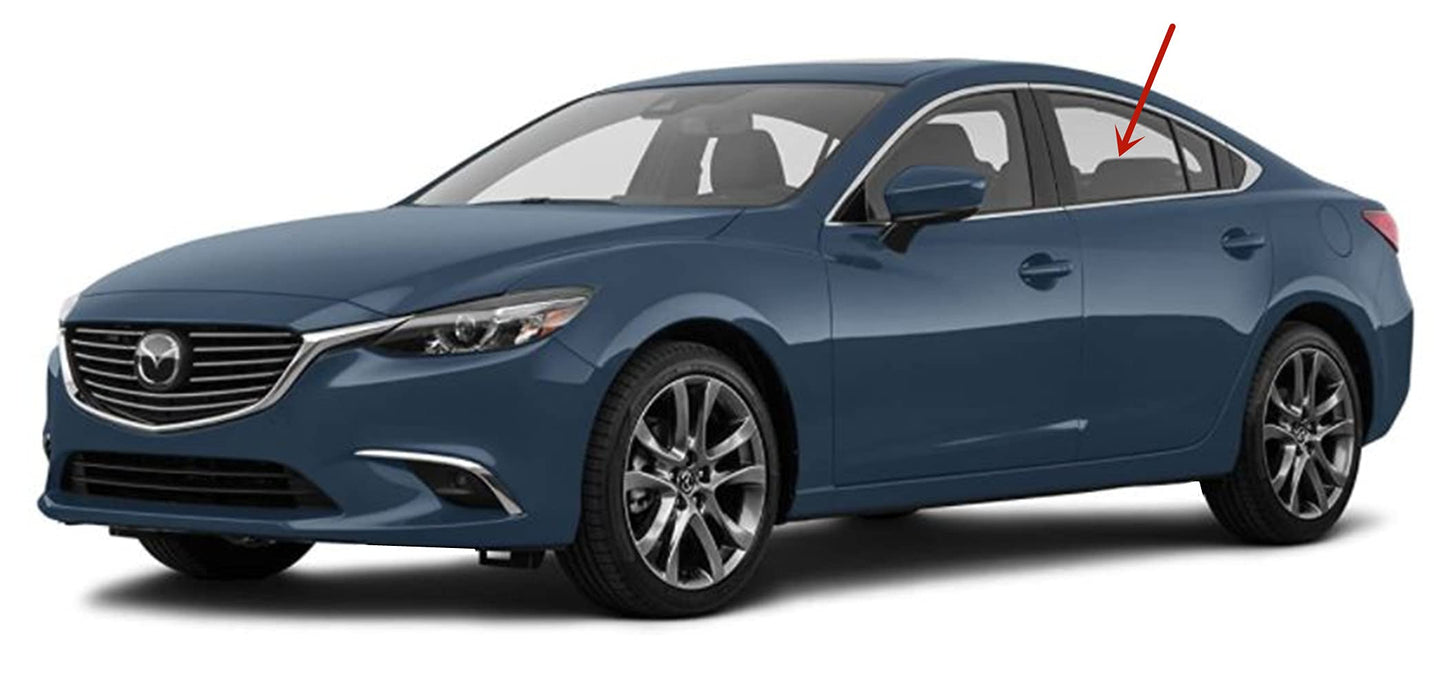 Driver Left Side Rear Door Window Door Glass Compatible with Mazda 6 2014-2021 Models