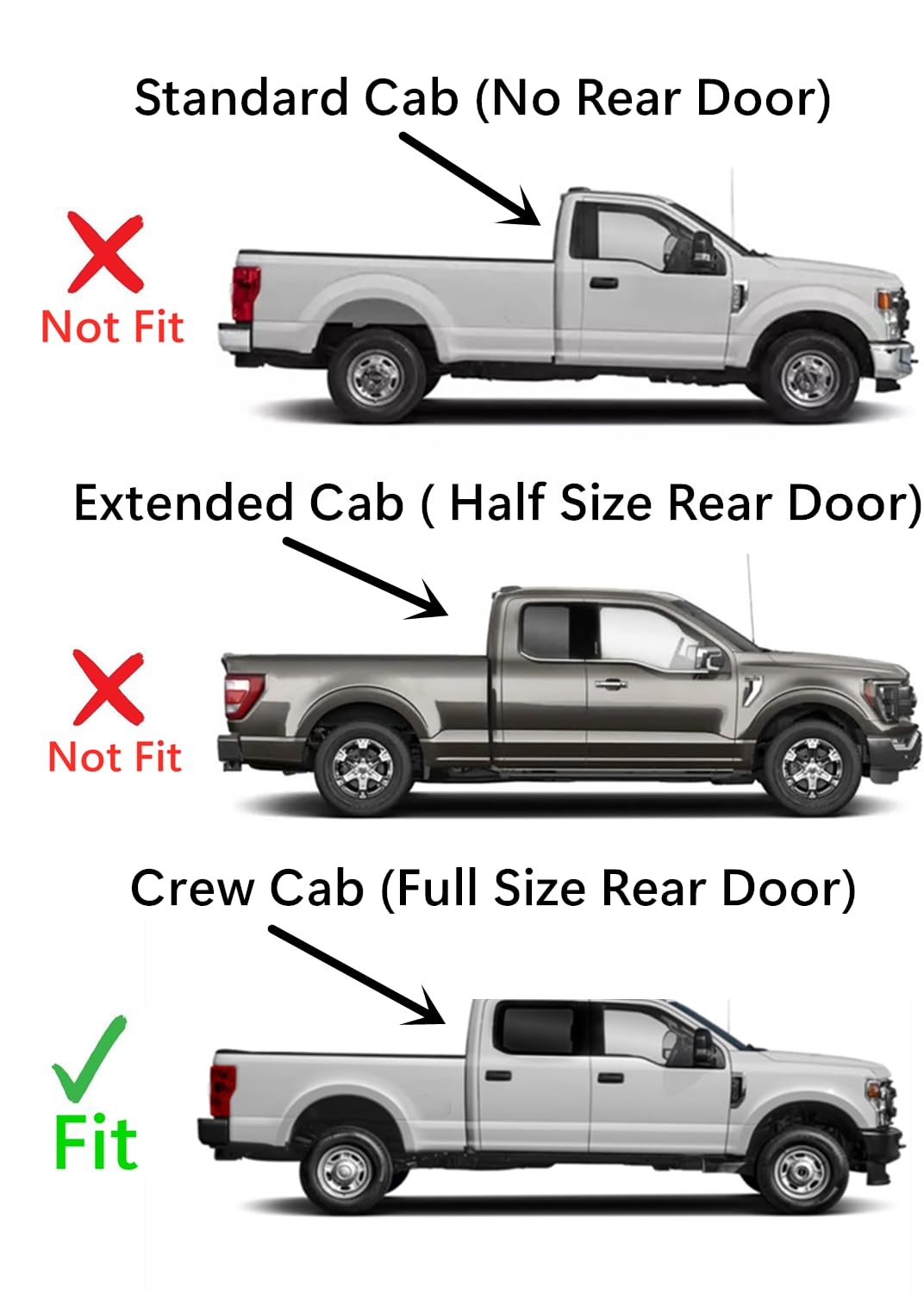 OE Platinum Edition Passenger Right Side Rear Door Window Door Glass Compatible with Ford F150 4 Door Crew Cab 2015-2020 Models / F250 F350 F450 F550 4 Door Crew Cab 2017-2022 Models