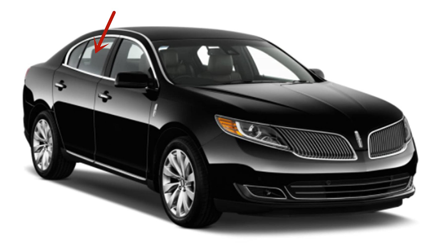 Passenger Right Side Rear Door Window Door Glass Compatible with Lincoln MKS 2009-2016 Models