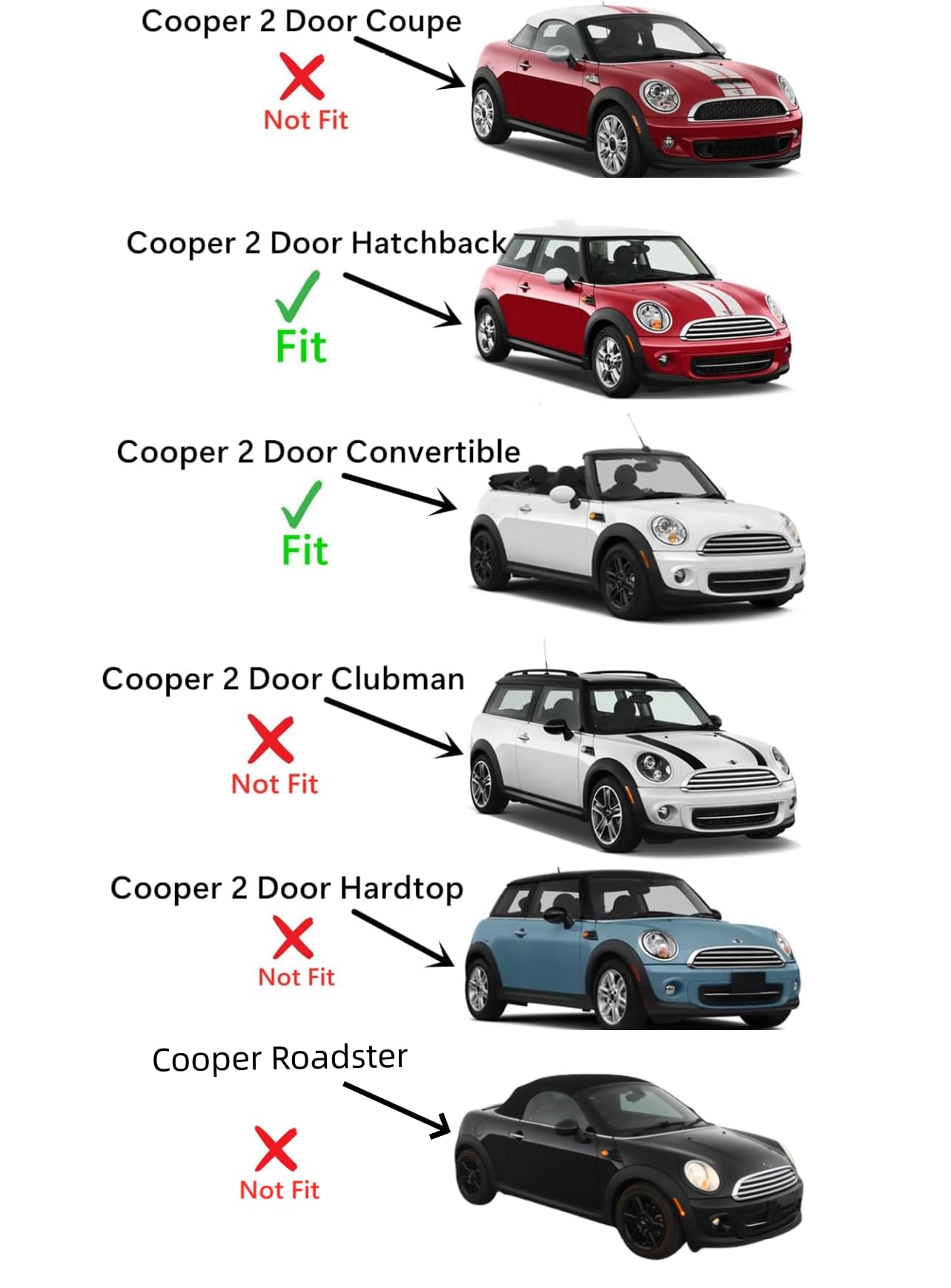 Passenger Right Side Door Window Door Glass Compatible with Mini Cooper 2 Door Hatchback 2007-2015 Models / 2 Door Convertible 2008-2015 Models