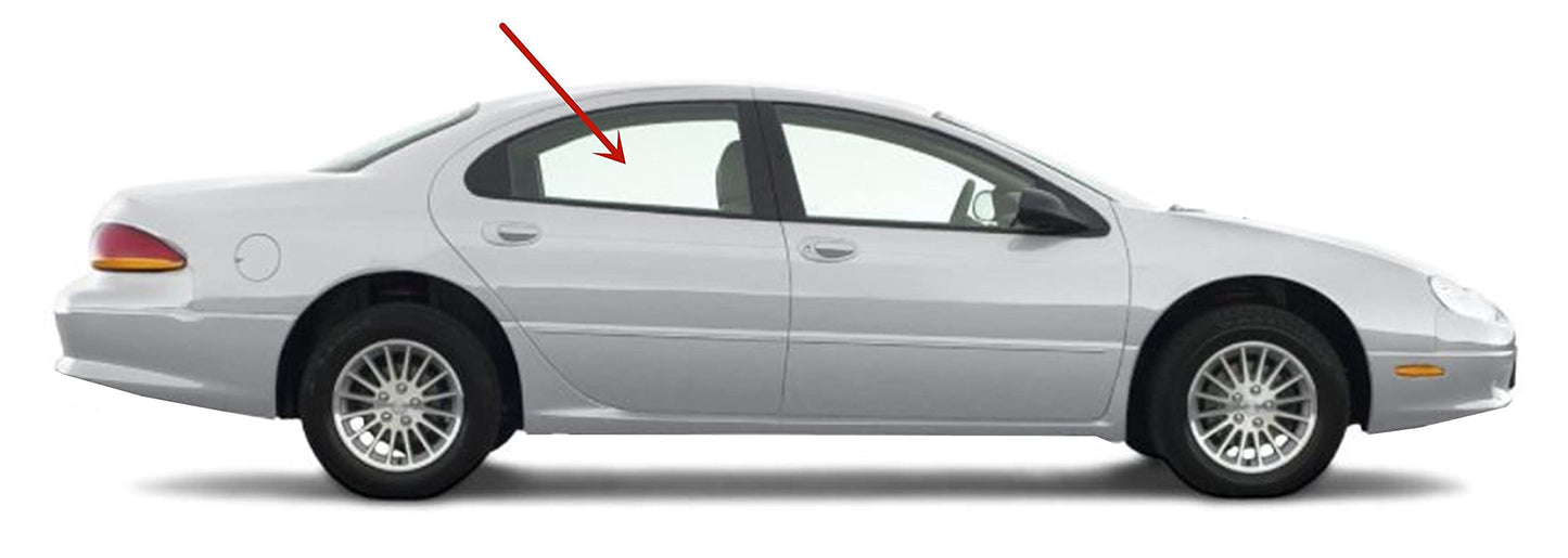 Passenger Right Side Rear Door Window Door Glass Compatible with Eagle Vision 4 Door Sedan 1993-1996 Models