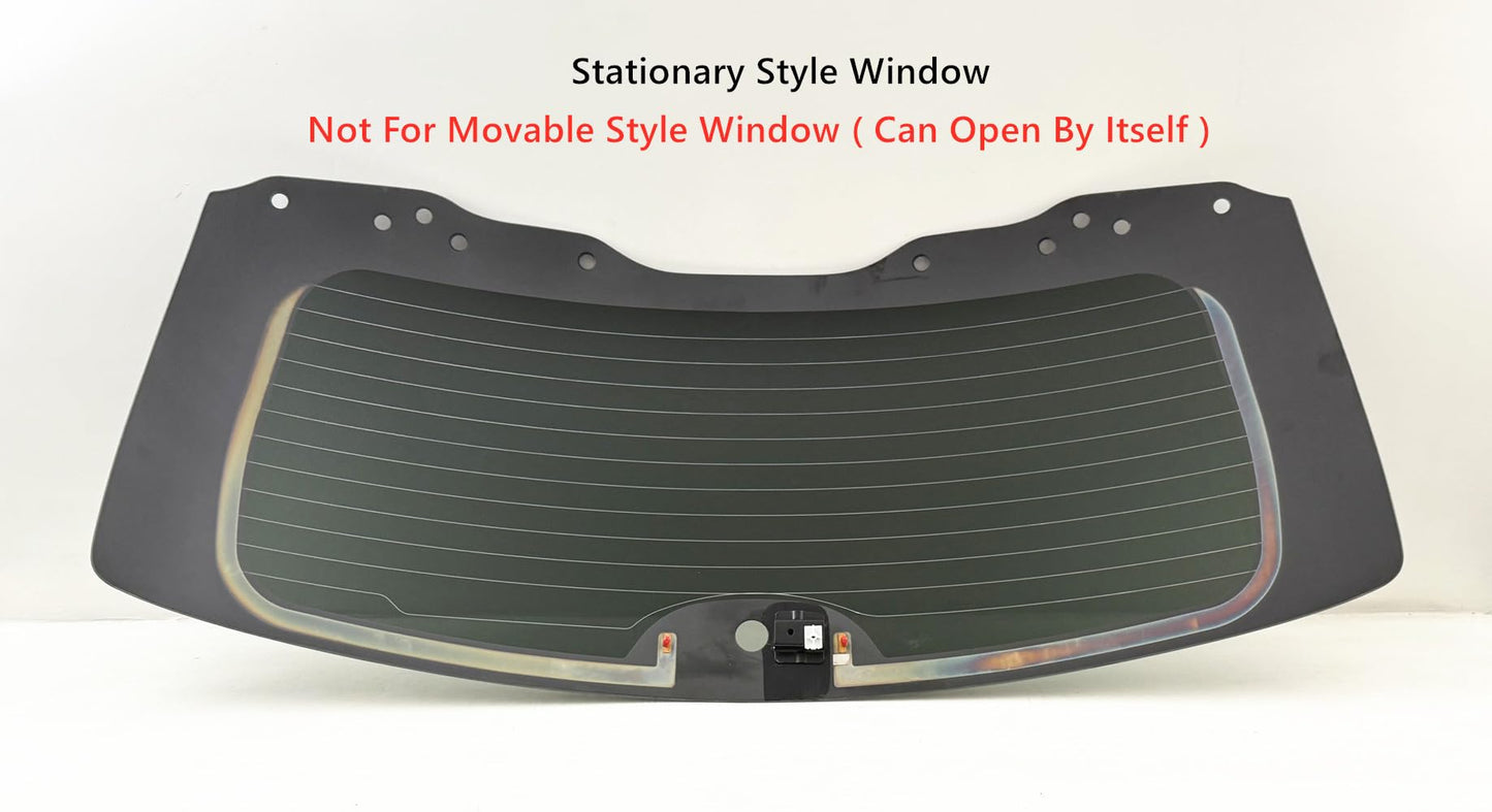Stationary Heated Tempered Rear TailGate LiftGate Back Window Back Glass Compatible with Toyota Highlander 2008-2013 Models