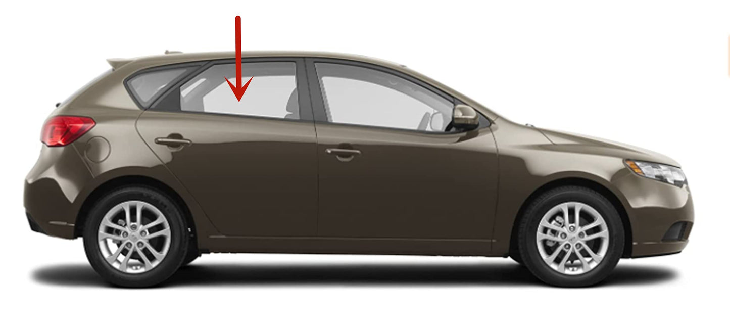 OEM Passenger Right Side Rear Door Window Door Glass Compatible with Kia Forte 4 Door Hatchback 2011-2013 Models