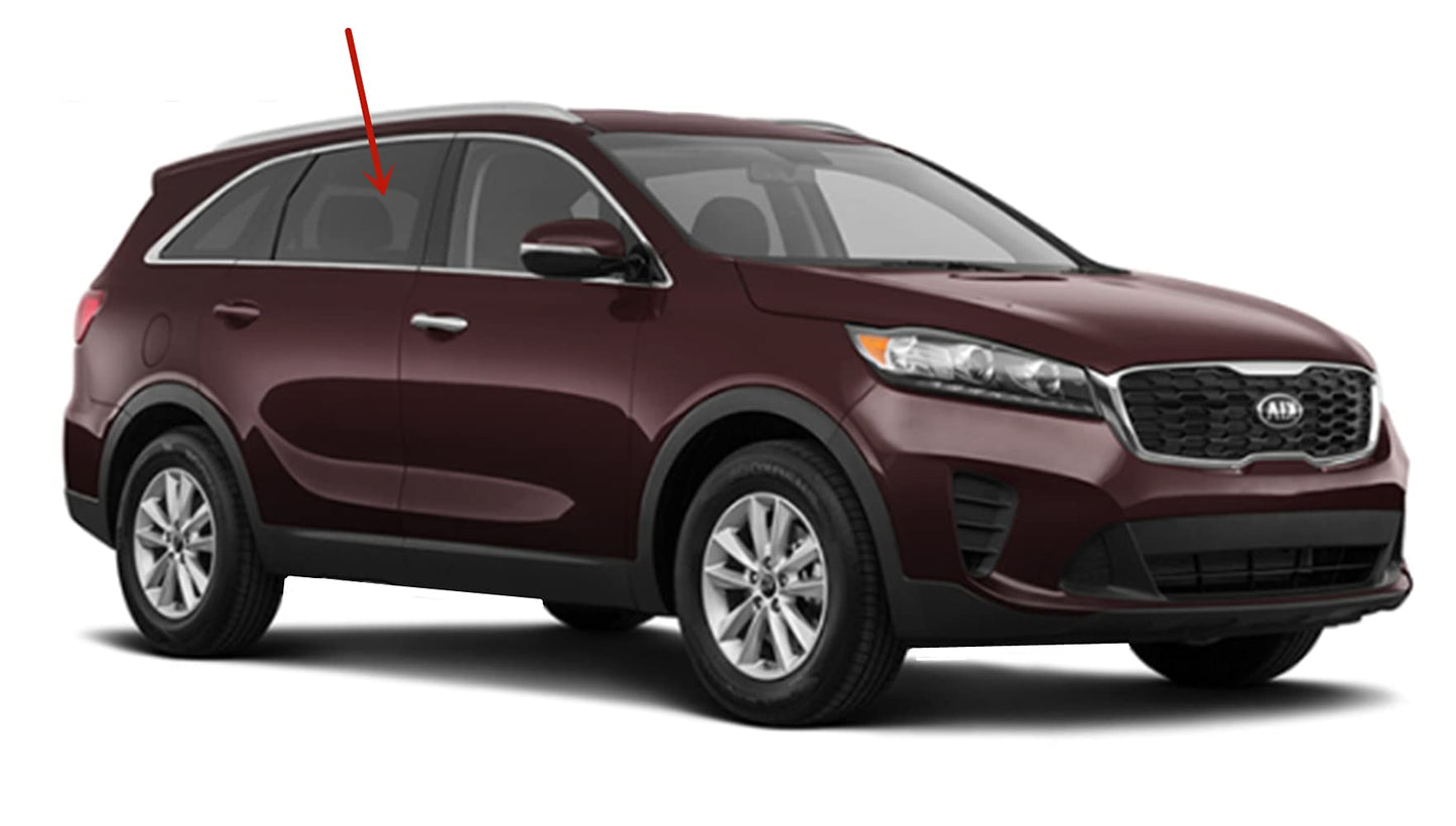Passenger Right Side Rear Door Window Door Glass Compatible with Kia Sorento 2016-2020 Models