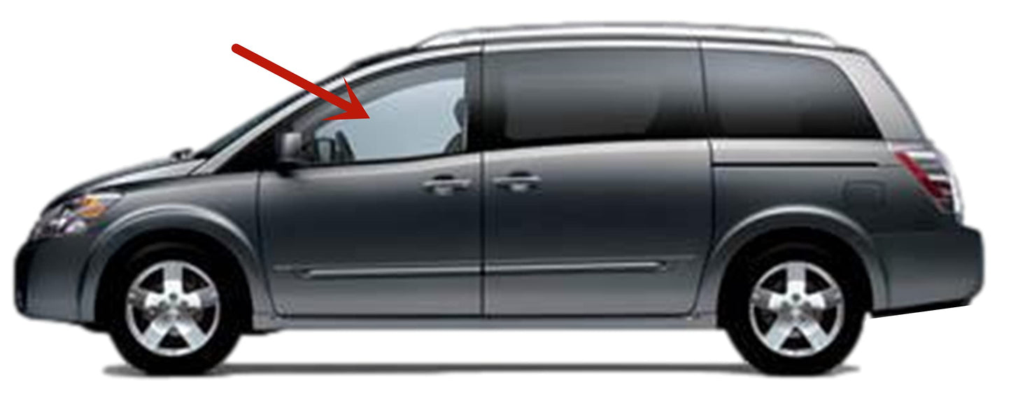 Driver Left Side Front Door Window Door Glass Compatible with Nissan Quest 2004-2010 Models