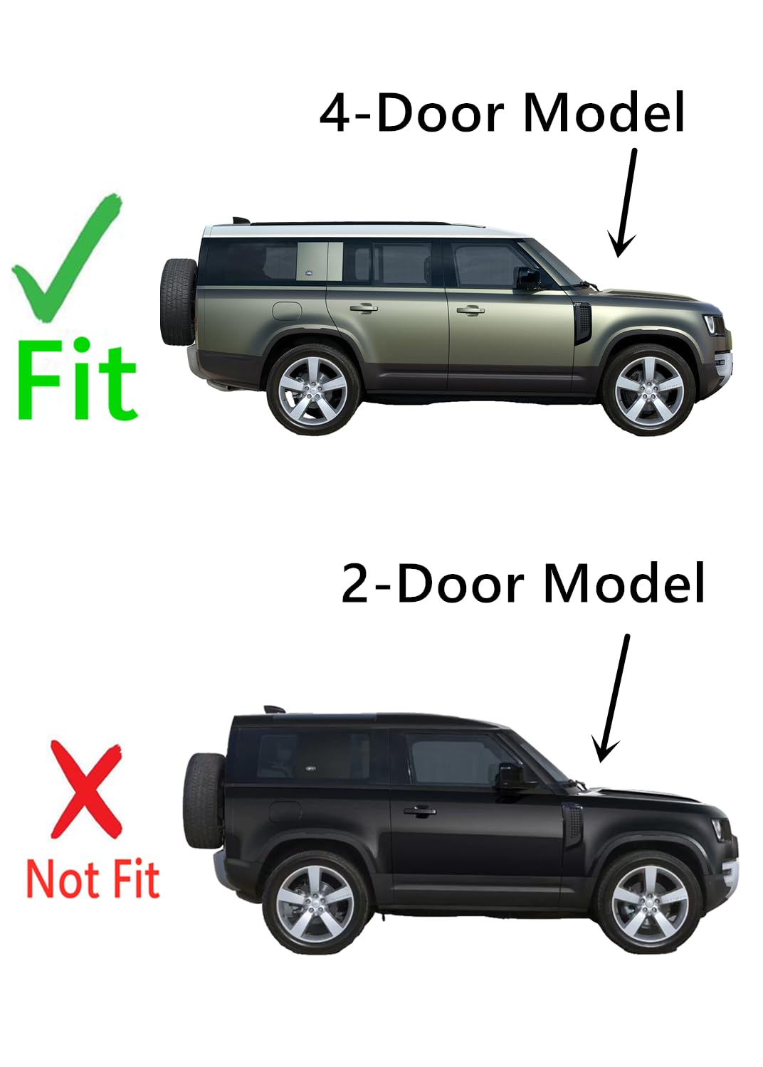 Tempered Passenger Right Side Rear Vent Window Vent Glass Compatible with Land Rover Defender 90 / 110 / 130 2020-2025 4-Door Models