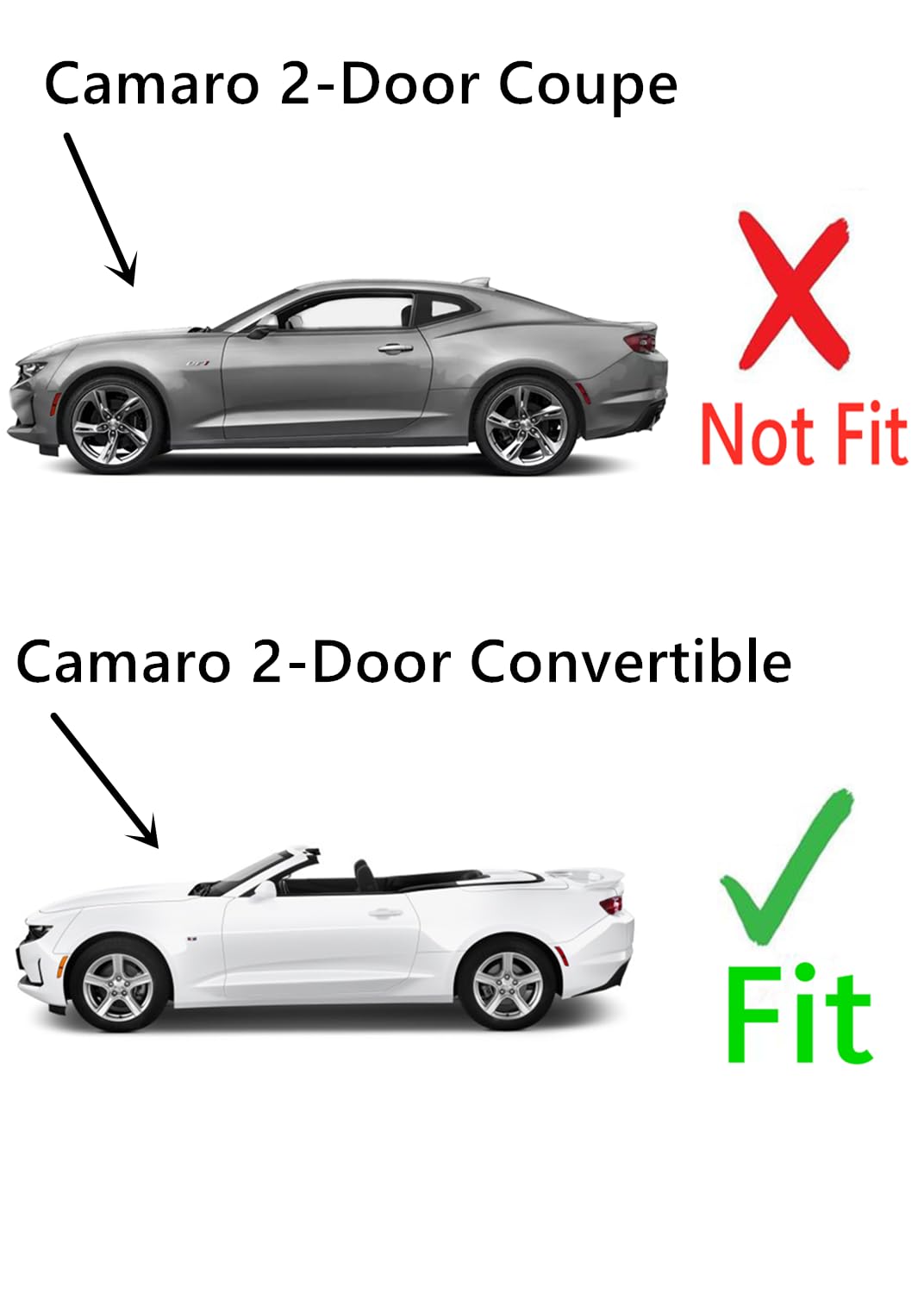 Tempered Driver Left Side Quarter Window Quarter Glass Compatible with Chevrolet Camaro 2 Door Convertible 2016-2024 Models (Not For Coupe Models)