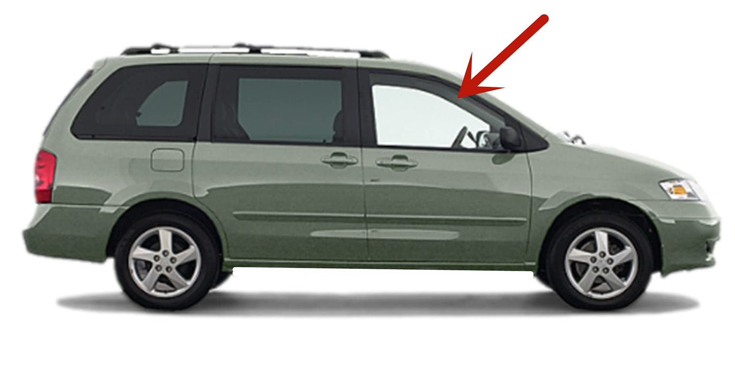 Passenger Right Side Front Door Window Door Glass Compatible with Mazda MPV 2000-2006 Models