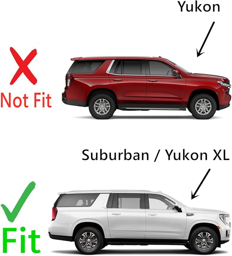 Driver Left Side Rear Quarter Window Quarter Glass With Alarm Wire Compatible with Chevrolet Suburban /GMC Yukon XL 2021-2022 Models (Not For Yukon)