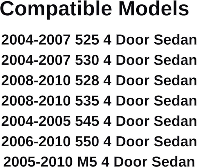 Driver Left Rear Door Window Door Glass Compatible with BMW 525i 525xi 530i 530xi 528i 535i 535xi 545i 550i M5 2004-2010 4 Door Sedan Models