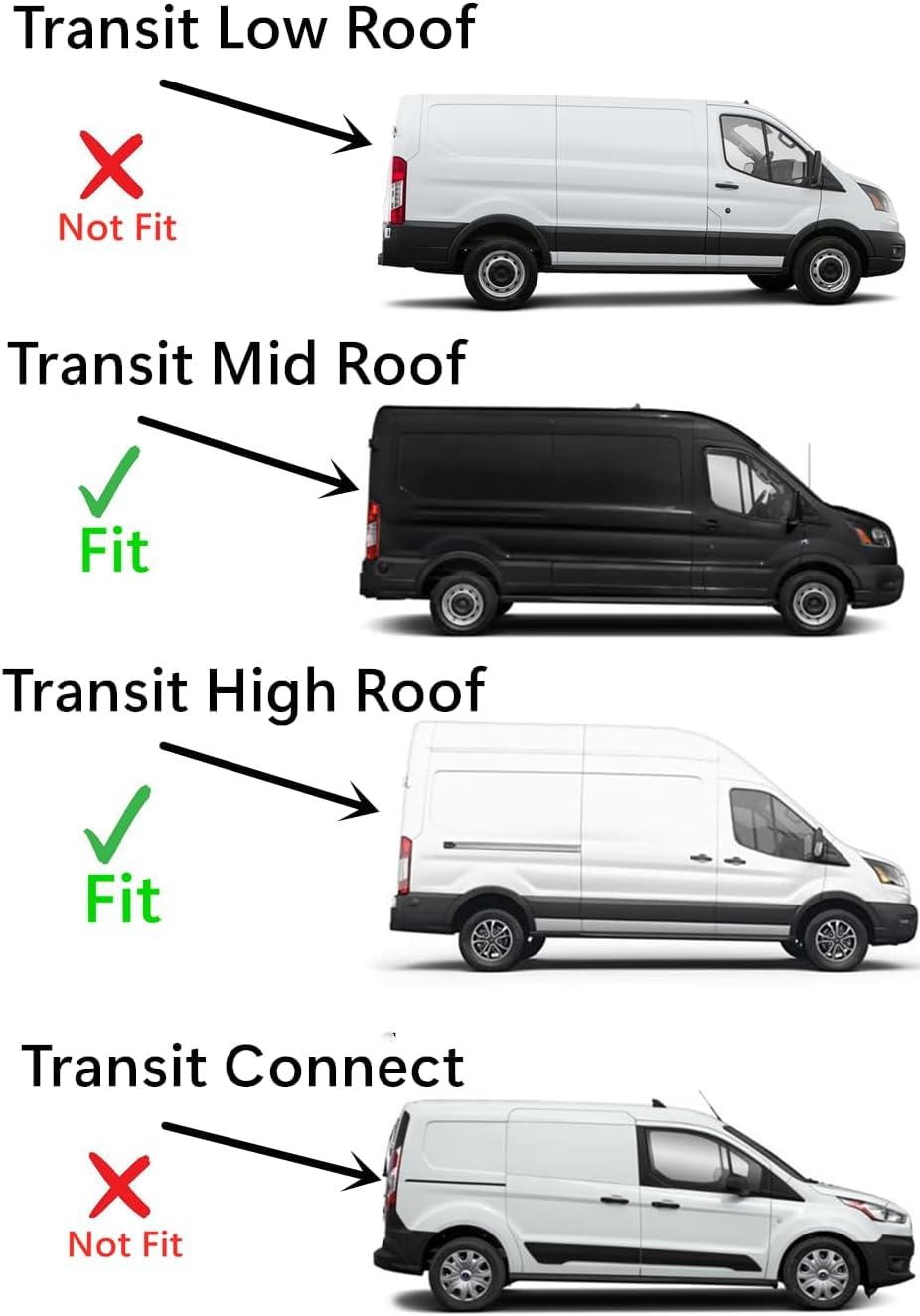 Heated Rear Back Window Back Glass Passenger Right Side Compatible with Ford Transit 100.8" Mid-Roof & 110.2'' High-Roof Van 2015-2025 Models (Not for Low-Roof , Or Transit Connect)