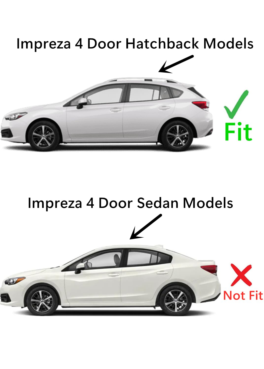 Heated Rear Tailgate Liftgate Back Window Back Glass Compatible with Subaru Impreza 4 Door Hatchback 2017-2023 Models