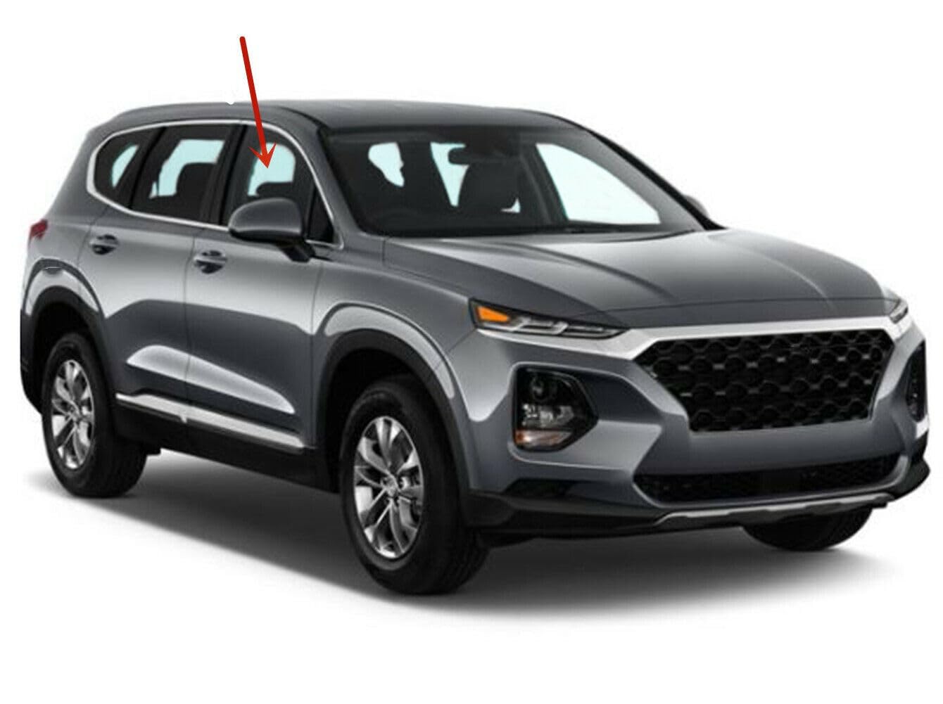 Tempered Passenger Right Side Front Door Window Door Glass Compatible with Hyundai Santa Fe 2019-2023 Models