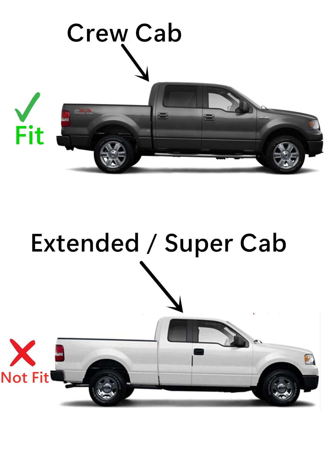 Passenger Right Rear Door Window Door Glass Compatible with Ford F150/Lincoln Mark LT 4 Door Crew Cab 2004-2008 Models