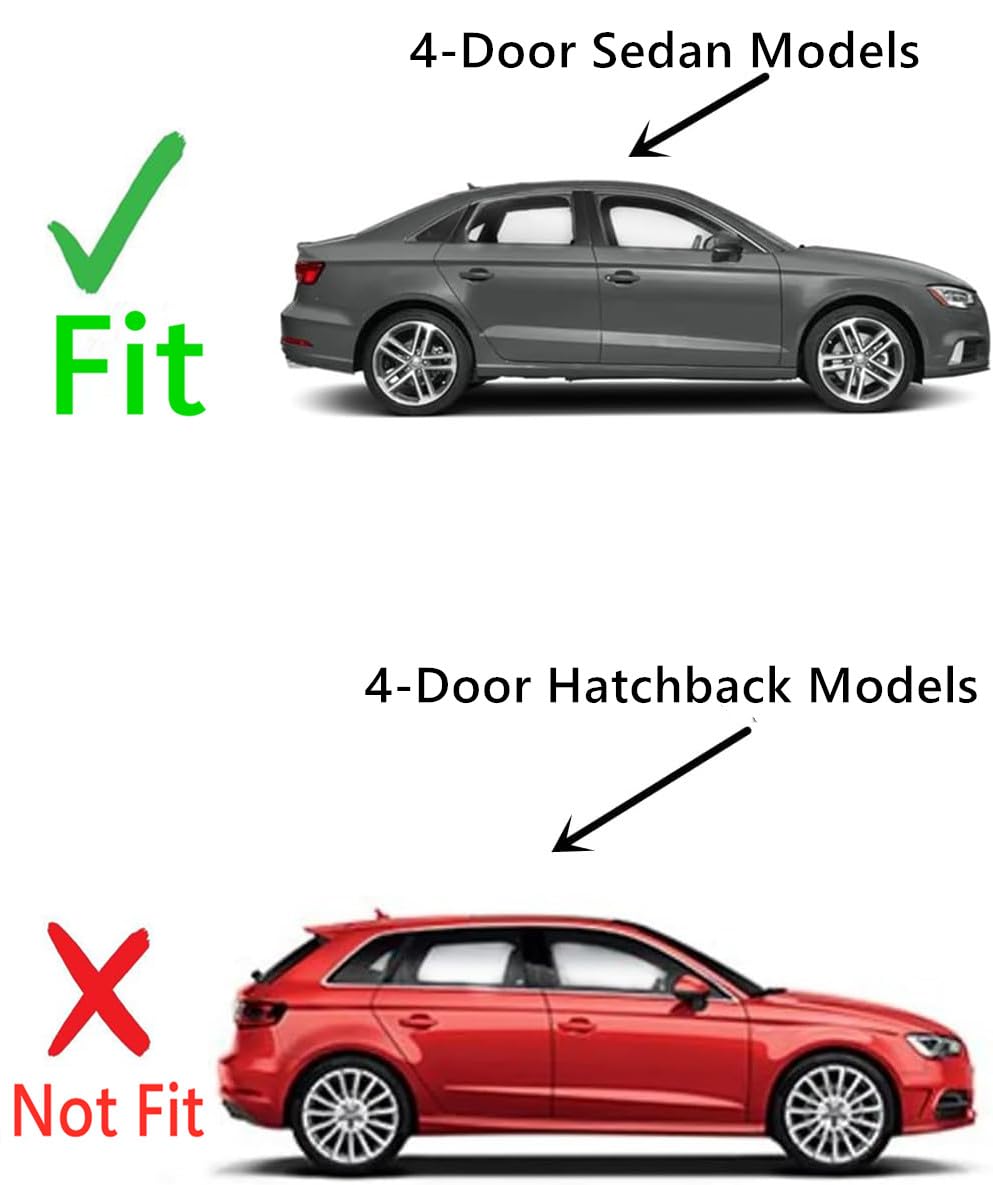 Tempered Passenger Right Side Rear Door Window Door Glass Compatible with Audi A3 / S3 4 Door Sedan 2015-2020 Models