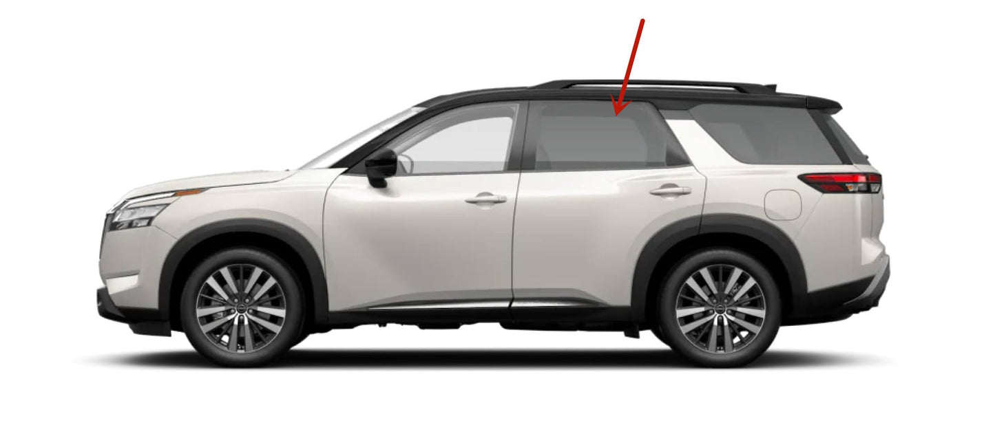 Tempered Driver Left Side Rear Door Window Door Glass Compatible with Nissan Pathfinder 2022-2025 Models