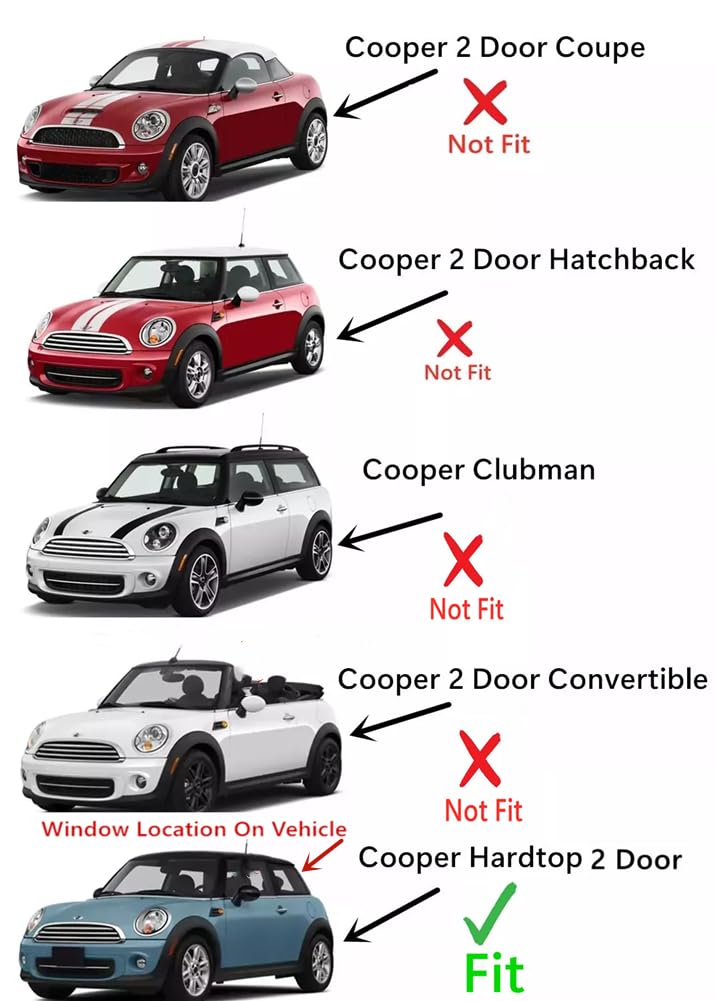 Heated Back Window Back Glass Compatible with Mini Cooper Hardtop 2 Door Hatchback 2014-2024 Models (For Hardtop Style Only)