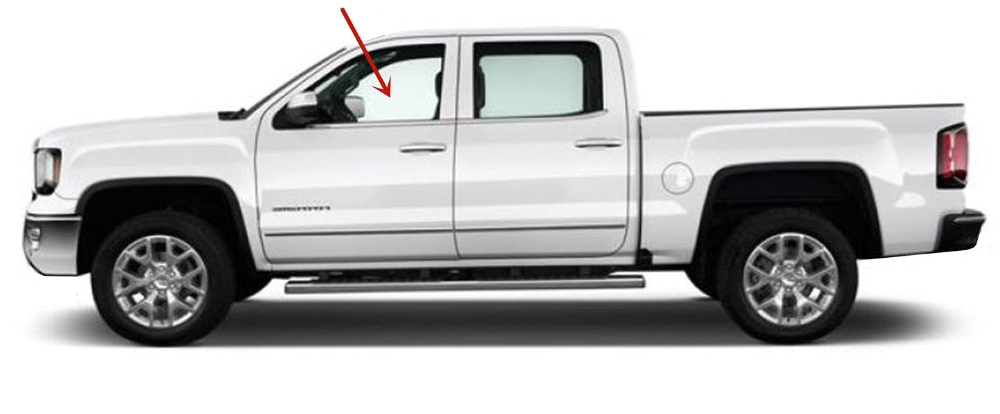 Driver Left Side Front Door Window Door Glass Compatible with Chevrolet Silverado GMC Sierra 1500 2014-2018 / 1500Limited 2019 / 2500 3500 2015-2019 / 4500 5500 6500 2019-2021 4-Door Pickup Models