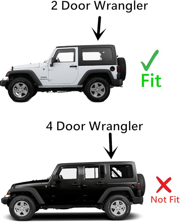 Tempered Driver Left Side Quarter Window Quarter Glass Compatible with Jeep Wrangler 2011-2017 & Wrangler JK 2018 2-Door Models Only (Hardtop Must Be Same Year)